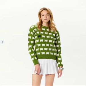 Warm & wonderful rowing blazers green sheep sweater